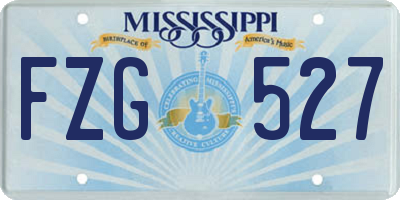 MS license plate FZG527