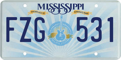 MS license plate FZG531