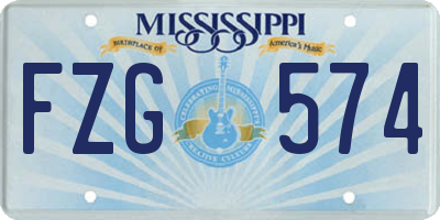 MS license plate FZG574