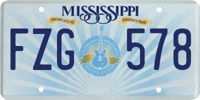 MS license plate FZG578