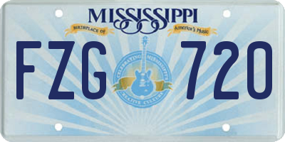 MS license plate FZG720