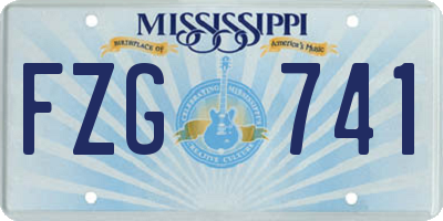 MS license plate FZG741