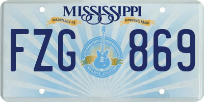 MS license plate FZG869