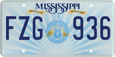MS license plate FZG936