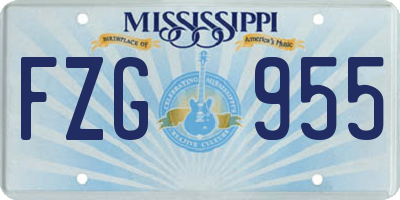 MS license plate FZG955