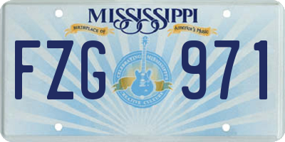 MS license plate FZG971
