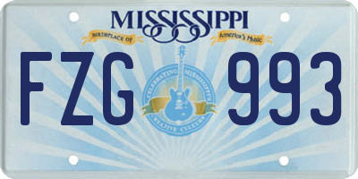 MS license plate FZG993