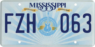 MS license plate FZH063