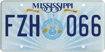 MS license plate FZH066