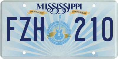 MS license plate FZH210