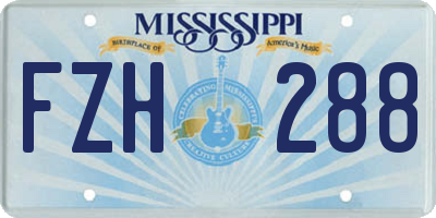 MS license plate FZH288