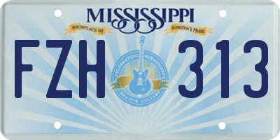 MS license plate FZH313