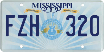 MS license plate FZH320