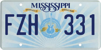 MS license plate FZH331