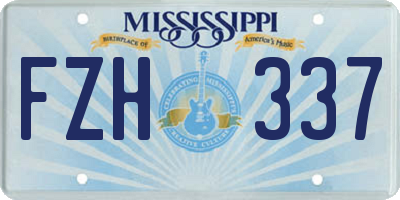 MS license plate FZH337