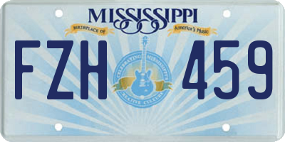 MS license plate FZH459
