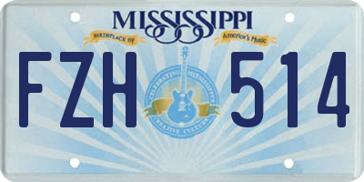 MS license plate FZH514