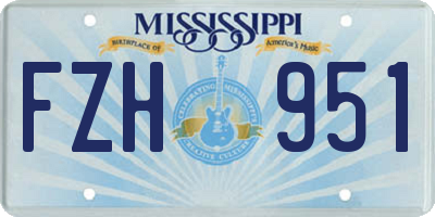 MS license plate FZH951