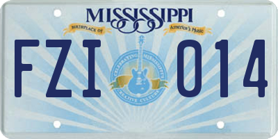 MS license plate FZI014