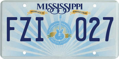 MS license plate FZI027