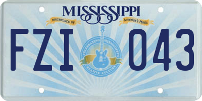 MS license plate FZI043