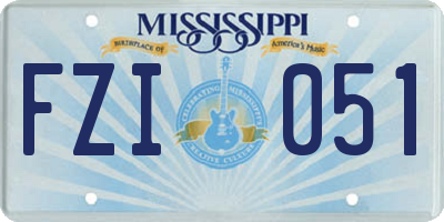MS license plate FZI051