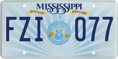 MS license plate FZI077