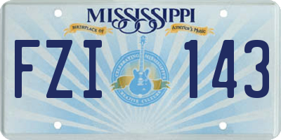 MS license plate FZI143