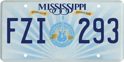 MS license plate FZI293