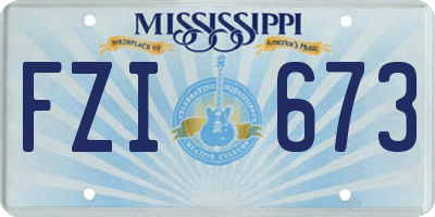 MS license plate FZI673