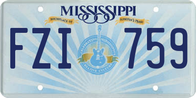 MS license plate FZI759