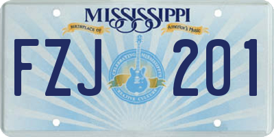 MS license plate FZJ201