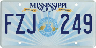 MS license plate FZJ249