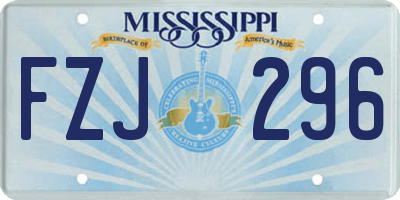 MS license plate FZJ296