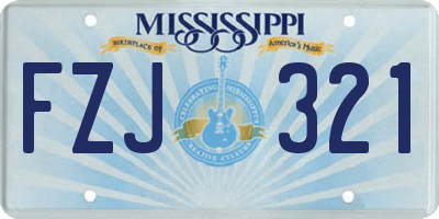 MS license plate FZJ321