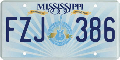 MS license plate FZJ386