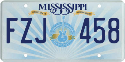 MS license plate FZJ458