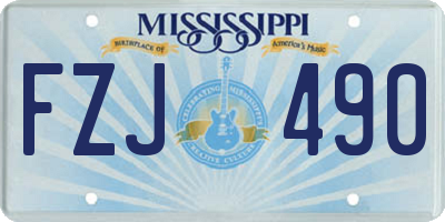 MS license plate FZJ490