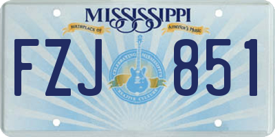 MS license plate FZJ851