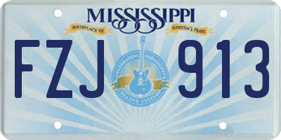 MS license plate FZJ913