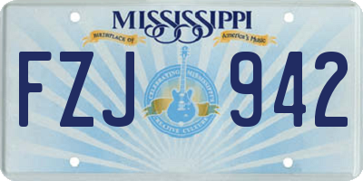 MS license plate FZJ942