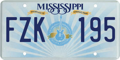 MS license plate FZK195