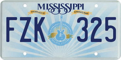 MS license plate FZK325