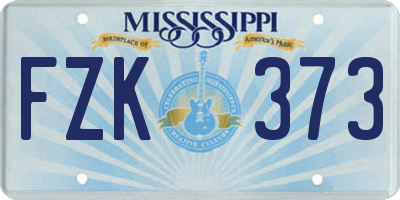 MS license plate FZK373