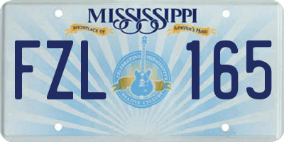 MS license plate FZL165