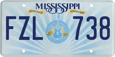 MS license plate FZL738