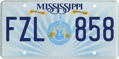 MS license plate FZL858