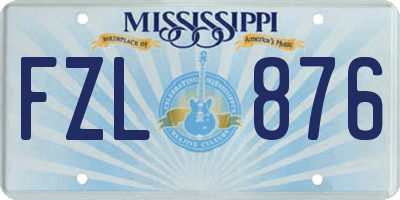 MS license plate FZL876