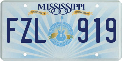 MS license plate FZL919