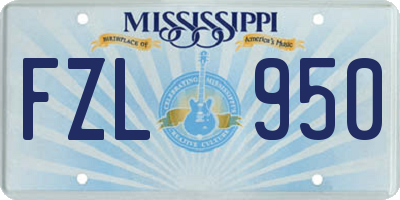 MS license plate FZL950